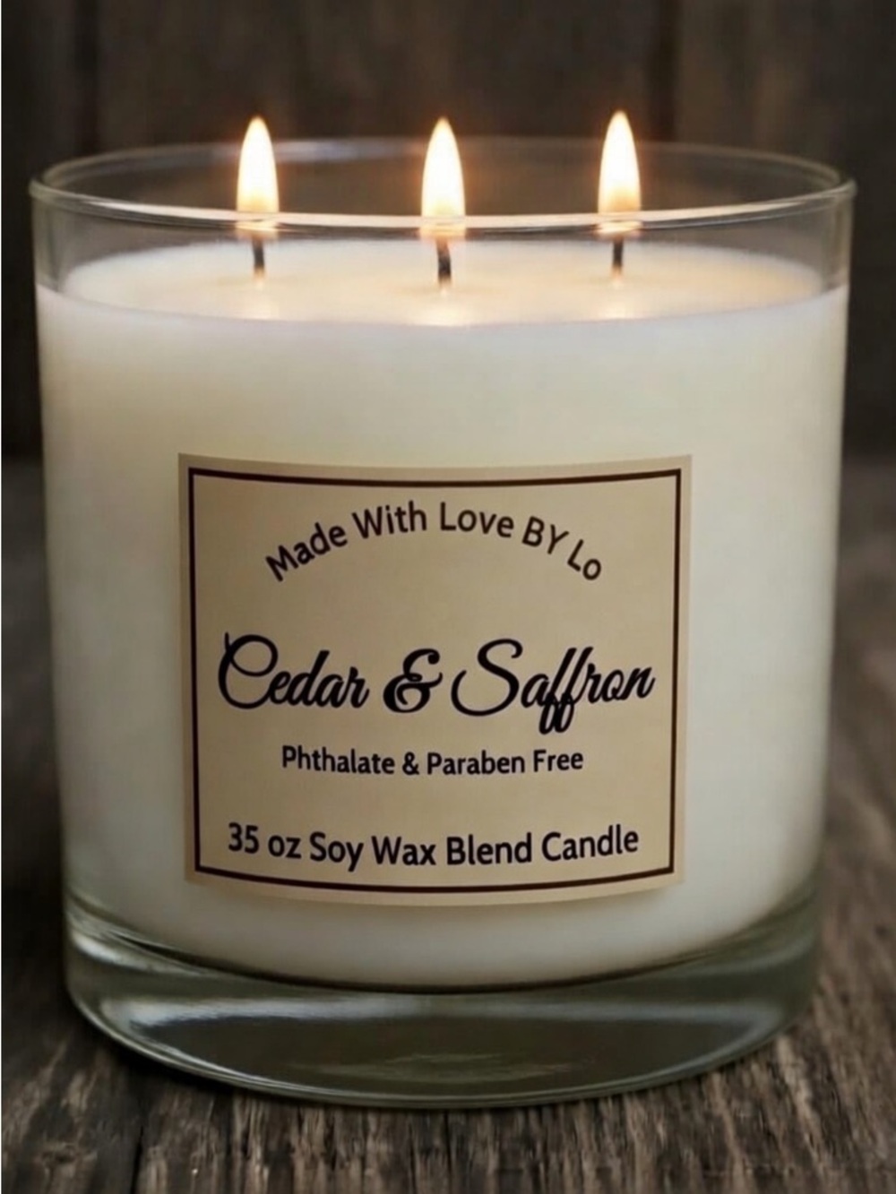 35 OZ CANDLE BOWL Cedar & Saffron Soy Wax Candle